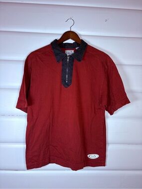 Vintage Levi’s SilverTab Half Zip Polo Shirt Maroon Men’s L 90s Y2K